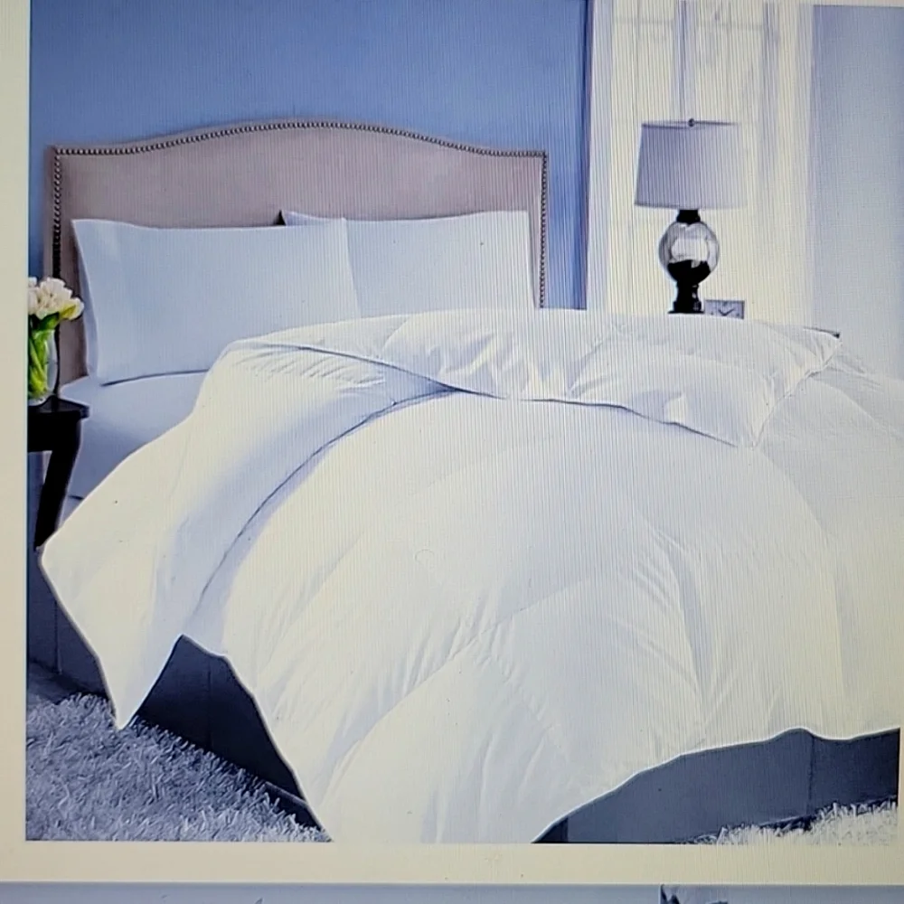 Easeland All Season White Queen quilted down comforter duvet insert 88x88